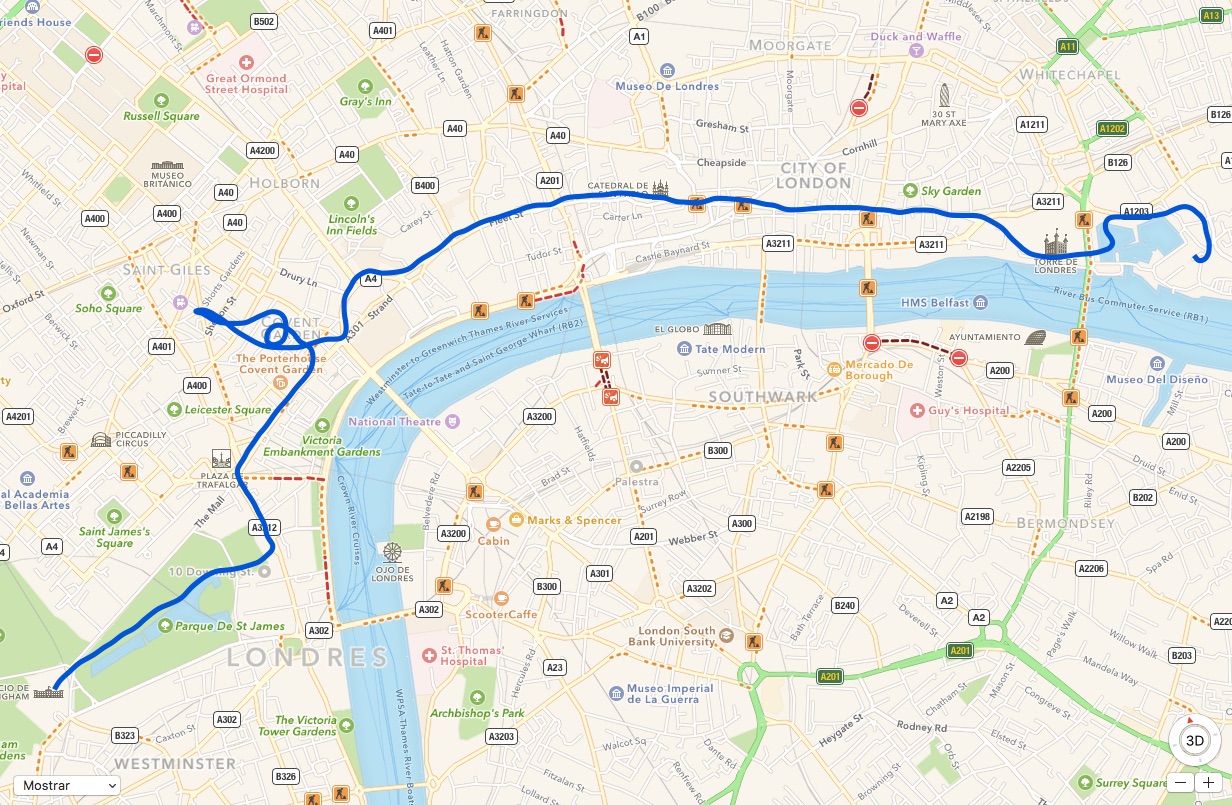 De Buckingham a Torre de London